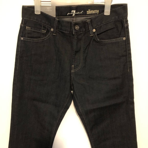 NWT  7 For All Mankind Men’s Slim Straight Jeans - Picture 2 of 4